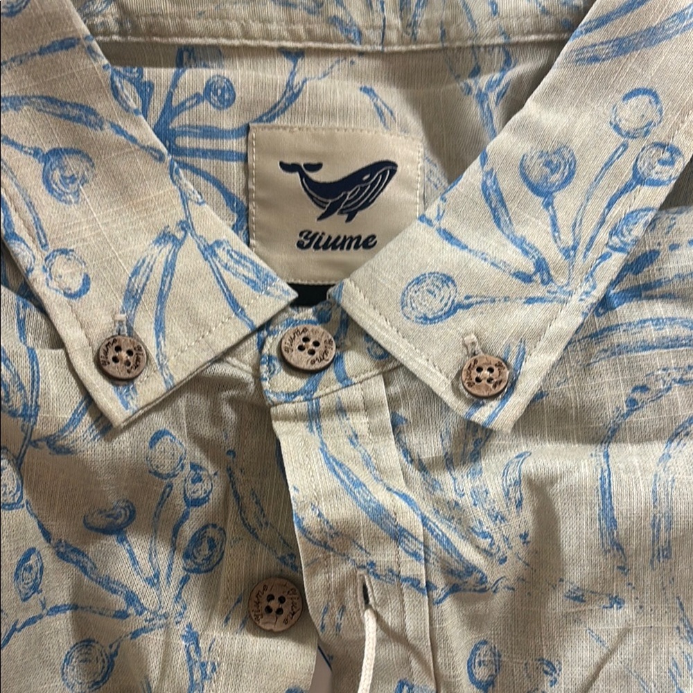Yiume Men’s Medium M Linen Button Down Shirt